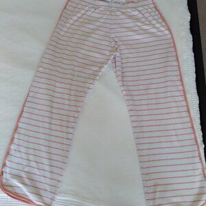 LAKE Pajama / Lounge Pants White with Coral Stripes Size M